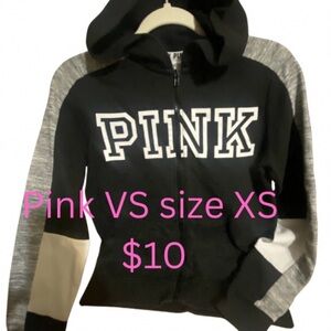PINK Victoria's Secret Black and Gray Varsity Jacket
